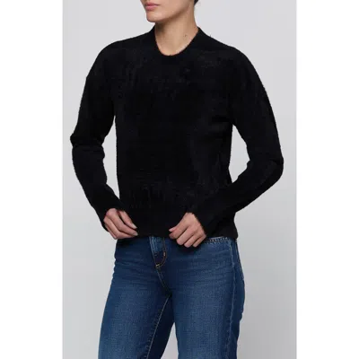 L'agence Nimbus Fuzzy Crewneck Sweater In Black
