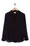 L'agence Nina Long Sleeve Button-up Silk Shirt In Black
