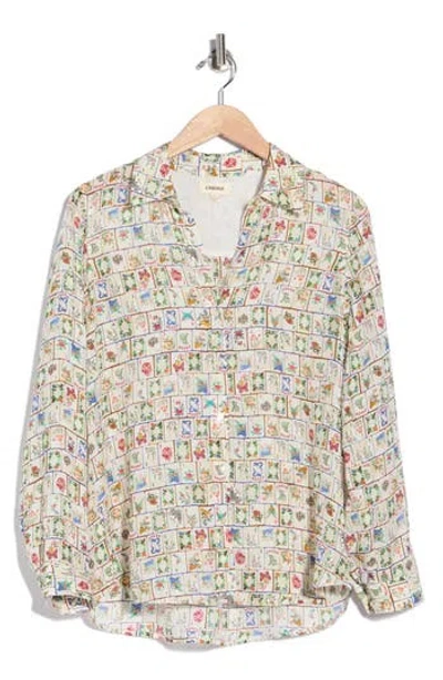 L'agence Nina Mahjong Print Silk Shirt