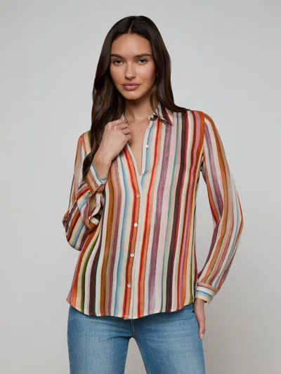 L'agence Nina Silk Blouse In Multi