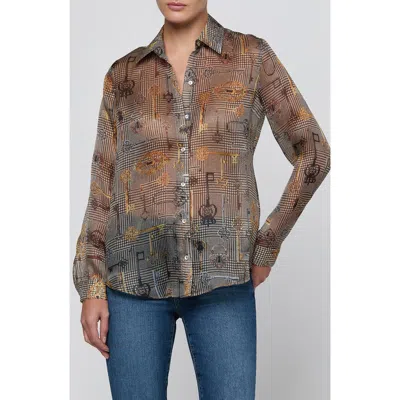 L'agence Nina Silk Shirt In Brown