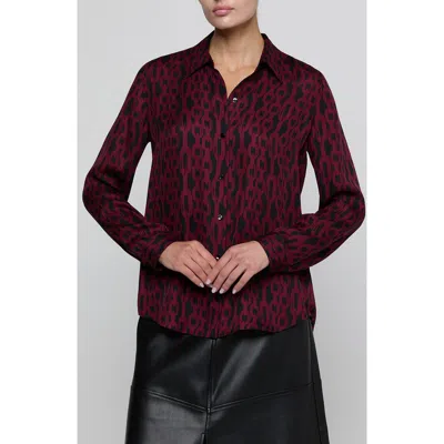 L'agence Nina Silk Shirt In Burgundy