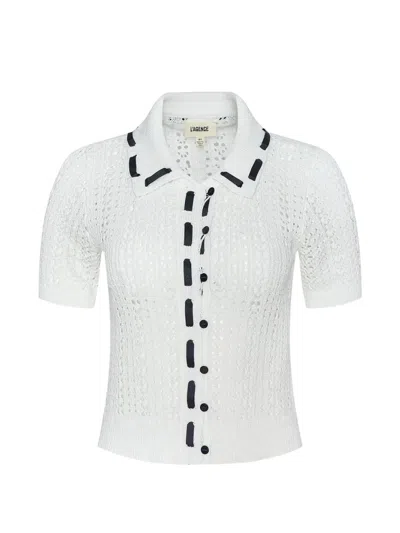 L'agence Ninette Pointelle-knit Cardigan In Neutral