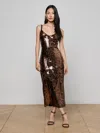 L'agence Noella Sequin Dress In Brown