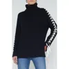 L'agence Nola Lace Up Turtleneck Sweater In Multi