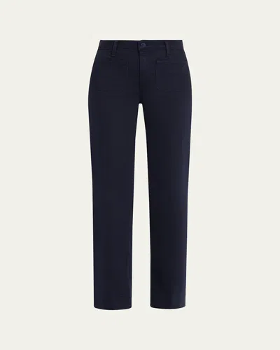 L'agence Nolan High-rise Patch Pocket Jeans In Blue