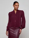 L'agence Noor Pleated Blouse In Burgundy