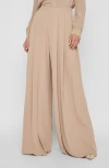 L'agence Nova Pleated Wide Leg Pants In Brown