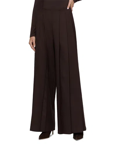 L'agence Nova Pleated Wide Leg Pants In Brown