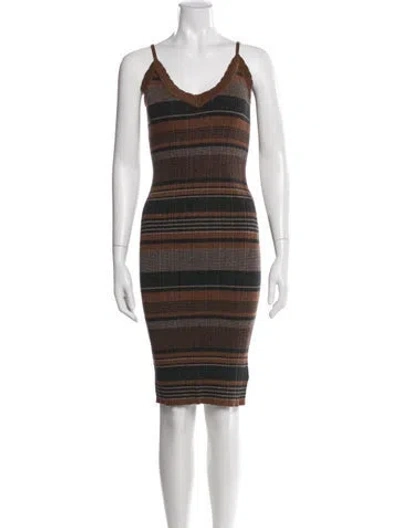 Pre-owned L'agence Nylon Knee-length Dress In Brown