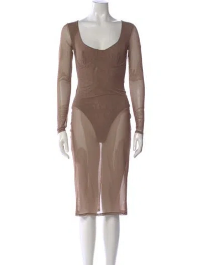 Pre-owned L'agence Nylon Knee-length Dress W/ Tags In Neutral