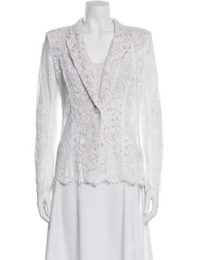 Pre-owned L'agence Nylon Lace Pattern Blazer In Black