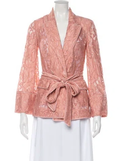 Pre-owned L'agence Nylon Lace Pattern Blazer W/ Tags In Pink