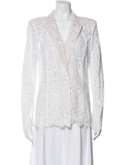 Pre-owned L'agence Nylon Lace Pattern Blazer W/ Tags In White