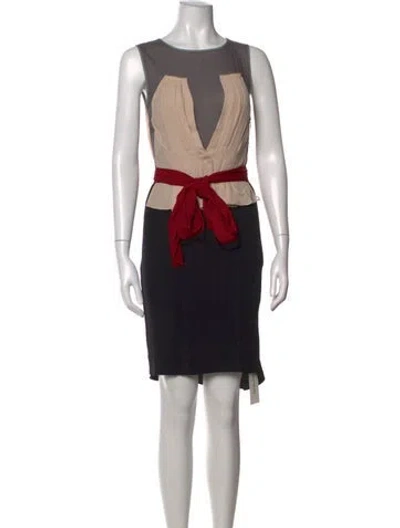 Pre-owned L'agence Nylon Mini Dress In Silver