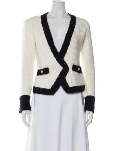 Pre-owned L'agence Nylon Striped Blazer In Neutral