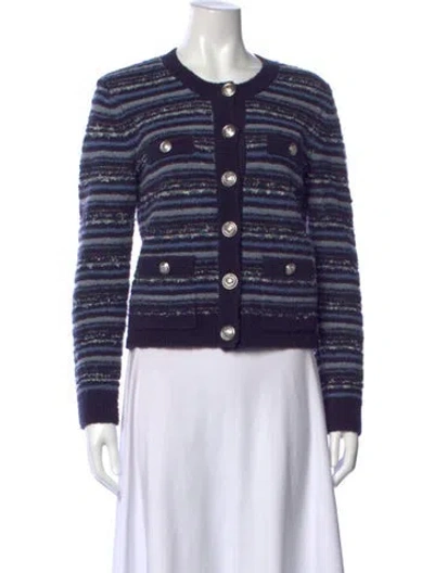 Pre-owned L'agence Nylon Striped Sweater In Blue