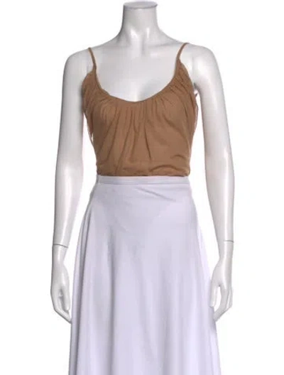 Pre-owned L'agence Nylon V-neck Crop Top W/ Tags In Neutral