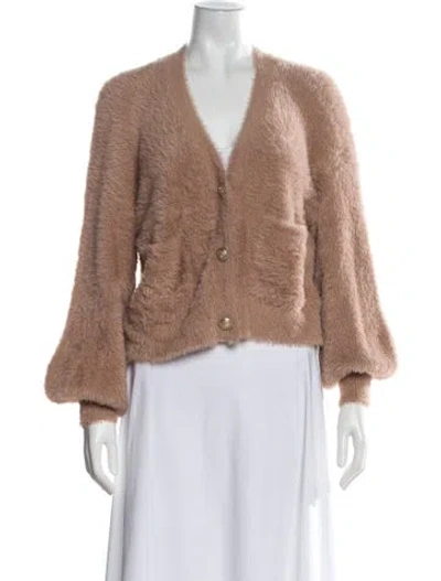 Pre-owned L'agence Nylon V-neck Sweater W/ Tags In Neutral