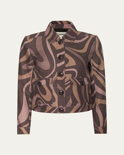 L'agence Nyx Cropped Jacket In Animal Print