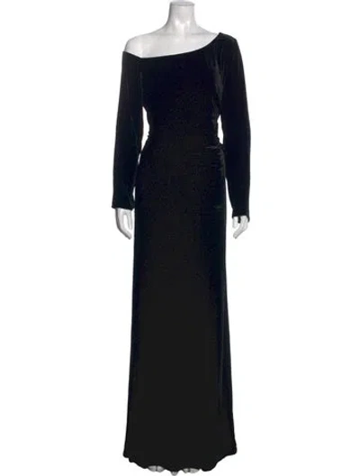 Pre-owned L'agence Off-the-shoulder Long Dress In Black