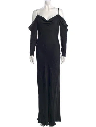 Pre-owned L'agence Off-the-shoulder Long Dress W/ Tags In Black