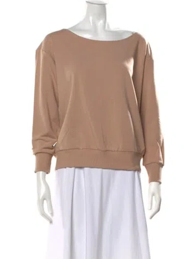 Pre-owned L'agence Off-the-shoulder Long Sleeve Sweatshirt In Neutral