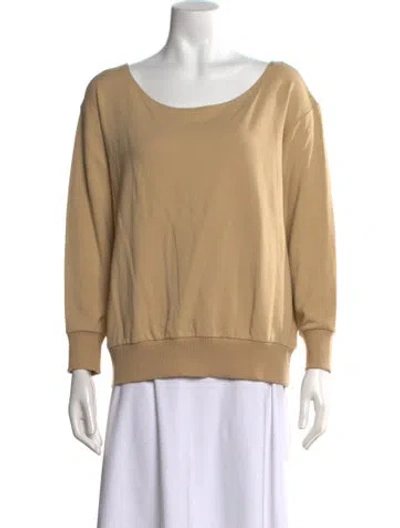 Pre-owned L'agence Off-the-shoulder Long Sleeve Sweatshirt In Neutrals
