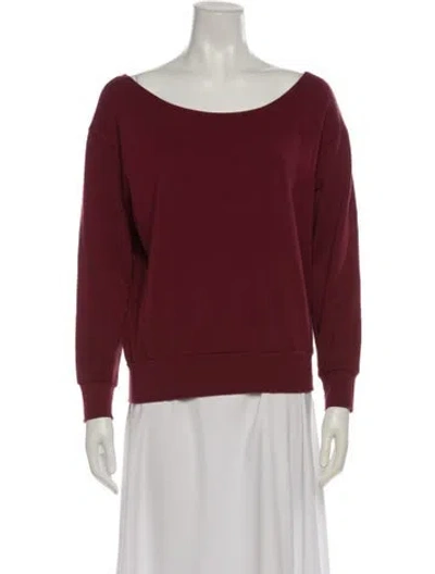 Pre-owned L'agence Off-the-shoulder Long Sleeve Sweatshirt In Red