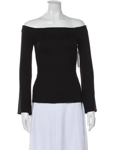 Pre-owned L'agence Off-the-shoulder Long Sleeve Top W/ Tags In Black