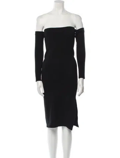 Pre-owned L'agence Off-the-shoulder Mini Dress In Black
