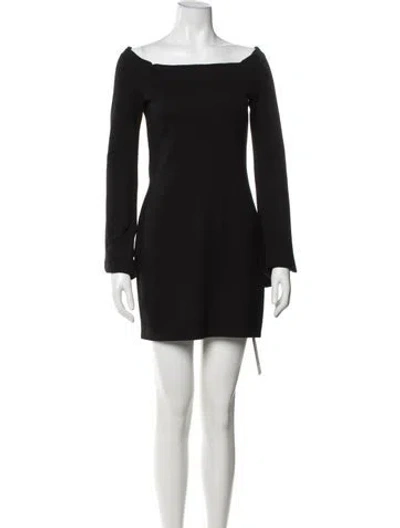 Pre-owned L'agence Off-the-shoulder Mini Dress In Black