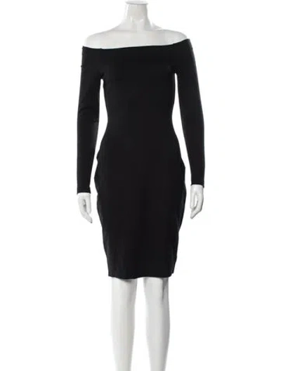 Pre-owned L'agence Off-the-shoulder Mini Dress In Black