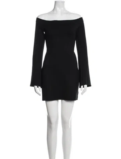 Pre-owned L'agence Off-the-shoulder Mini Dress In Black