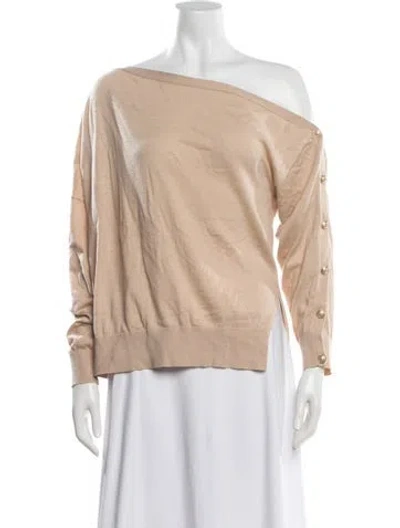 Pre-owned L'agence Off-the-shoulder Sweater In Neutrals