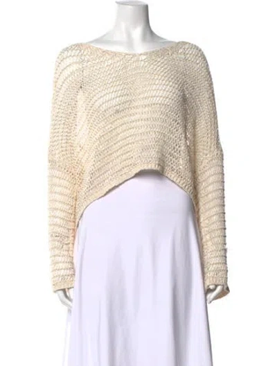 Pre-owned L'agence Off-the-shoulder Sweater In Neutrals