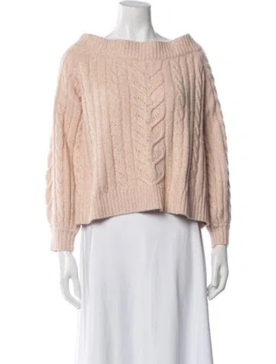 Pre-owned L'agence Off-the-shoulder Sweater In Pink