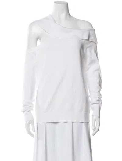 Pre-owned L'agence Off-the-shoulder Sweater In White