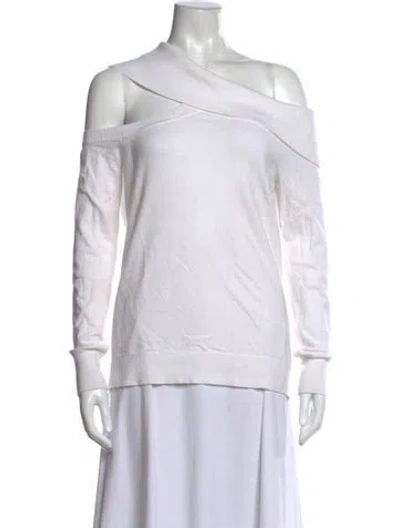 Pre-owned L'agence Off-the-shoulder Sweater In White