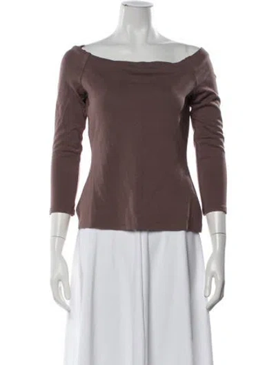 Pre-owned L'agence Off-the-shoulder Three-quarter Sleeve Top In Pink