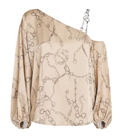 L'agence One-shoulder Asami Blouse In Gold
