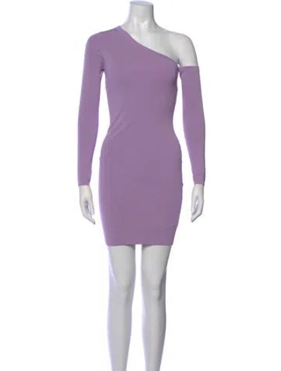 Pre-owned L'agence One-shoulder Mini Dress In Purple
