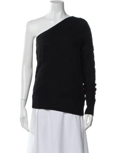 Pre-owned L'agence One-shoulder Sweater In Black