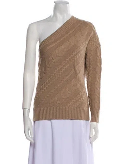 Pre-owned L'agence One-shoulder Sweater In Brown