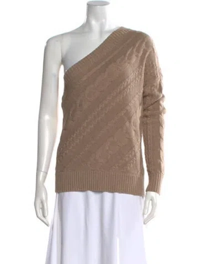 Pre-owned L'agence One-shoulder Sweater In Brown