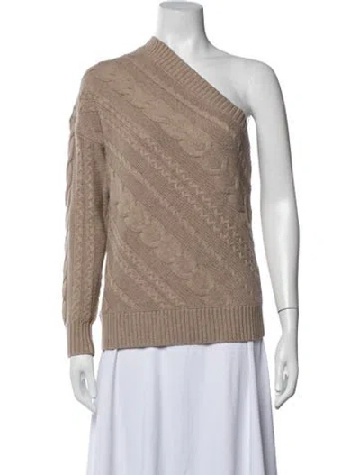 Pre-owned L'agence One-shoulder Sweater In Brown