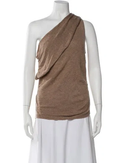 Pre-owned L'agence One-shoulder Sweater In Neutral