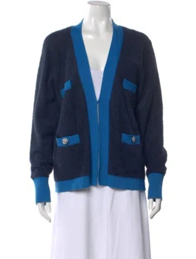 Pre-owned L'agence Open Front Sweater In Blue