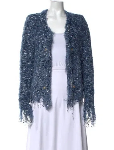 Pre-owned L'agence Open Front Sweater In Blue