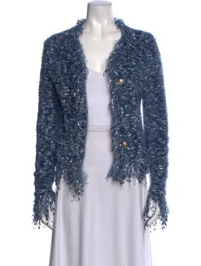 Pre-owned L'agence Open Front Sweater In Blue